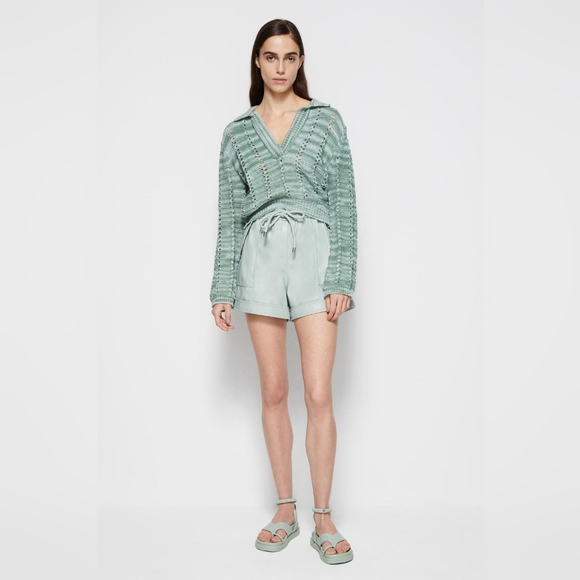 6. NWT JONATHAN SIMKHAI DOAH VEGAN LEATHER SHORTS - Picture 6 of 12